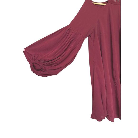 Free People Drift Away Burgundy Cold Shoulder Tunic Top Women’s Size Small - Picture 9 of 16